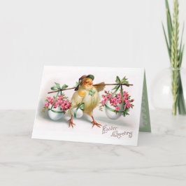 Cartão De Festividades Páscoa e flores