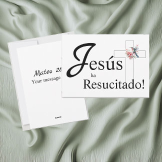 Cartão De Festividades Páscoa elegante "Jesús tem resucído" espanhol