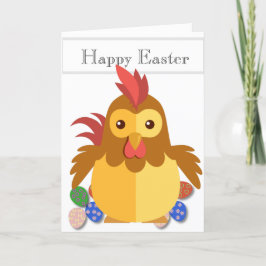 Cartão De Festividades Páscoa Engraçada do Cartoon Rooster
