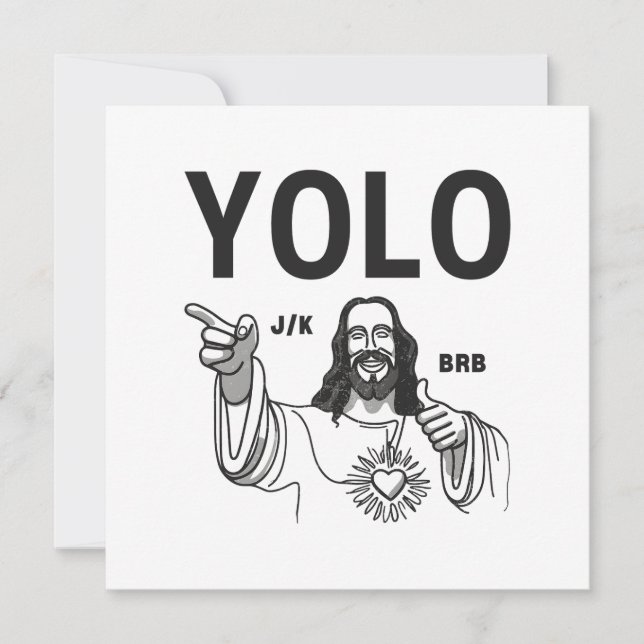 Cartão De Festividades Páscoa engraçada Jesus YOLO Brincando com o BRB (Frente)