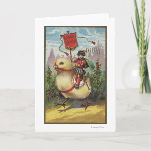 Cartão De Festividades Páscoa GreetingsPrince sobre um pintinho
