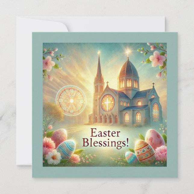 Cartão De Festividades "Páscoa Hoppy: Um dia de amor e riso" (Frente)