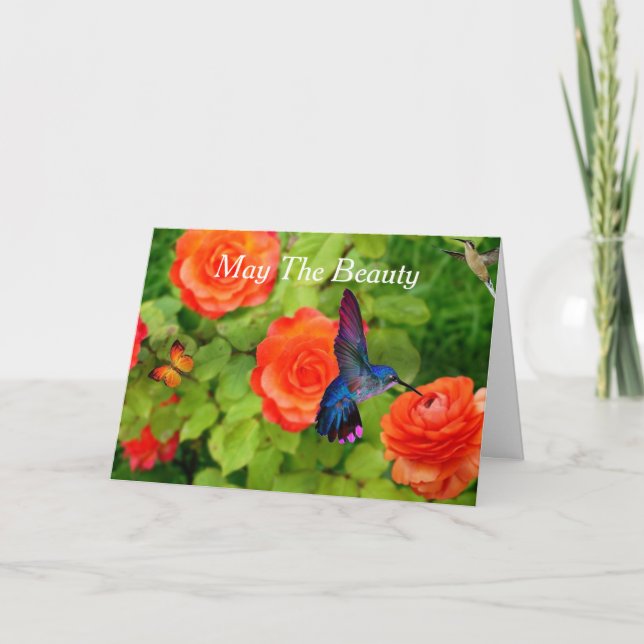 Cartão De Festividades Páscoa Hummingbird Beauty (Frente)