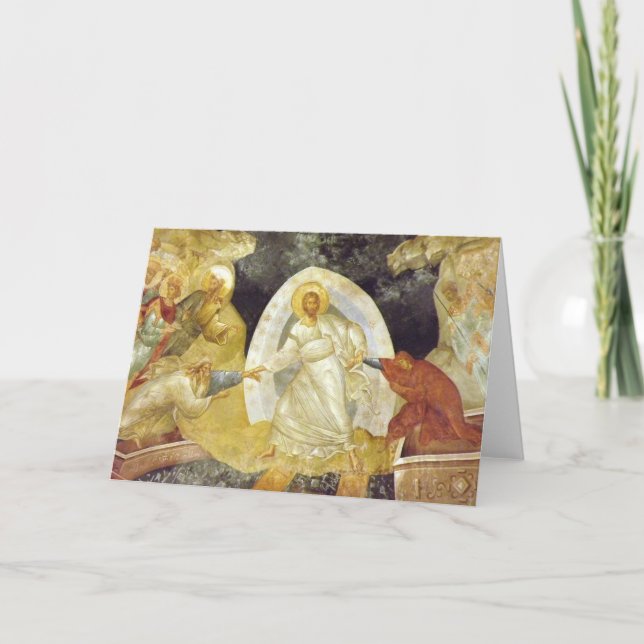 Cartão De Festividades Páscoa/igreja de Chora do fresco de Anastasis (Frente)