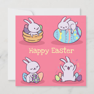 Cartão De Festividades Páscoa Kawaii