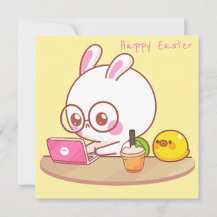 Cartão De Festividades Páscoa Kawaii