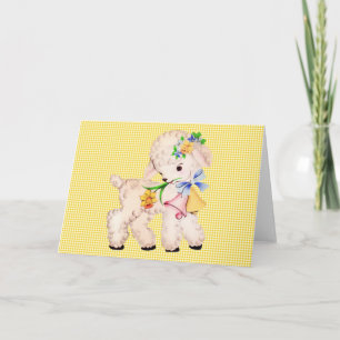 CARTÃO DE FESTIVIDADES PÁSCOA LAMB VINTAGE