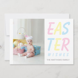 Cartão De Festividades Páscoa moderna deseja fotos personalizadas Pastel