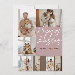 Cartão De Festividades páscoa moderna elegante, colagem de fotos cinco da