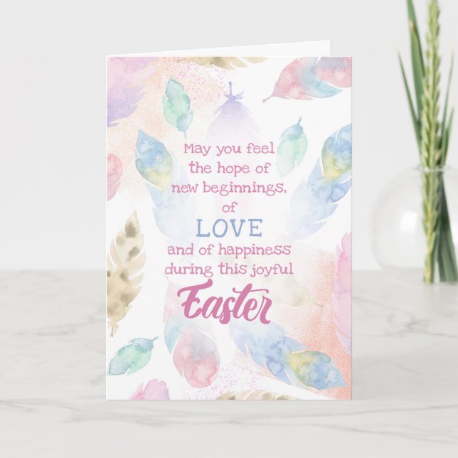 Cartão De Festividades Páscoa - Novos começos de bênção (Frente)