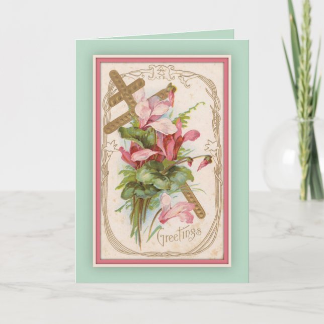 Cartão De Festividades Páscoa Pascha Católica Eslavo Bizantina (Frente)