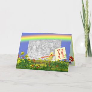 Cartão De Festividades Páscoa Pintinho saudações (quadro de fotos)