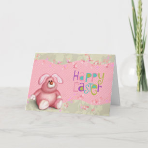 Cartão De Festividades Páscoa Polkadot Rosa