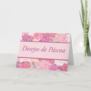 Cartão De Festividades Páscoa Portuguesa com Flores de Peões