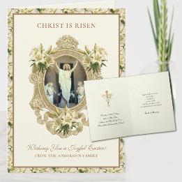 Cartão De Festividades Páscoa Religiosa Ressurreição Jesus Cristão