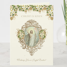 Cartão De Festividades Páscoa Religiosa Ressurreição Jesus Cristão