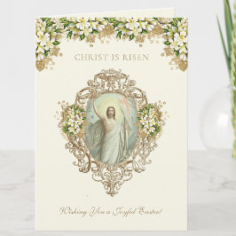 Cartão De Festividades Páscoa Religiosa Ressurreição Jesus Cristão
