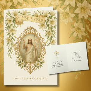 Cartão De Festividades Páscoa Religiosa Ressurreição Jesus Cristão