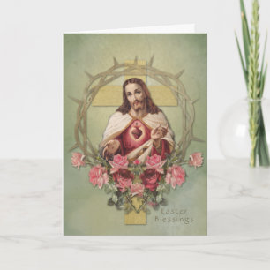 Cartão De Festividades Páscoa Religiosa Ressurreição Jesus Oração Feriado