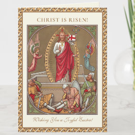 Cartão De Festividades Páscoa Ressurreição Religiosa Jesus Cristão