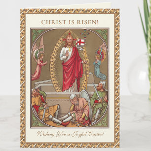 Cartão De Festividades Páscoa Ressurreição Religiosa Jesus Cristão