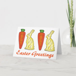 Cartão De Festividades Páscoa Saudações Coelhinhos Coelhinhos Coelhinhos