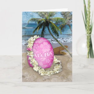 Cartão De Festividades Páscoa saudando o estilo havaiano