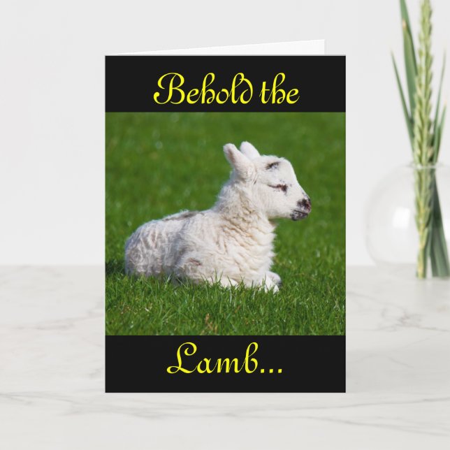 Cartão De Festividades Páscoa Segure a placa de férias da lâmpada II (Frente)