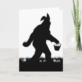 Cartão De Festividades Páscoa Squatch com remos coelhinhos