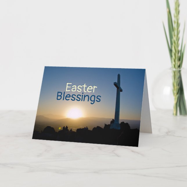 Cartão De Festividades Páscoa Sunrise, John 11:25 Eu sou a ressurreição (Frente)