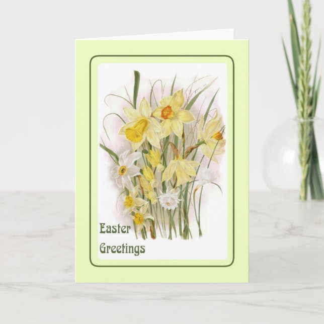 Cartão De Festividades Páscoa Vintage (Frente)