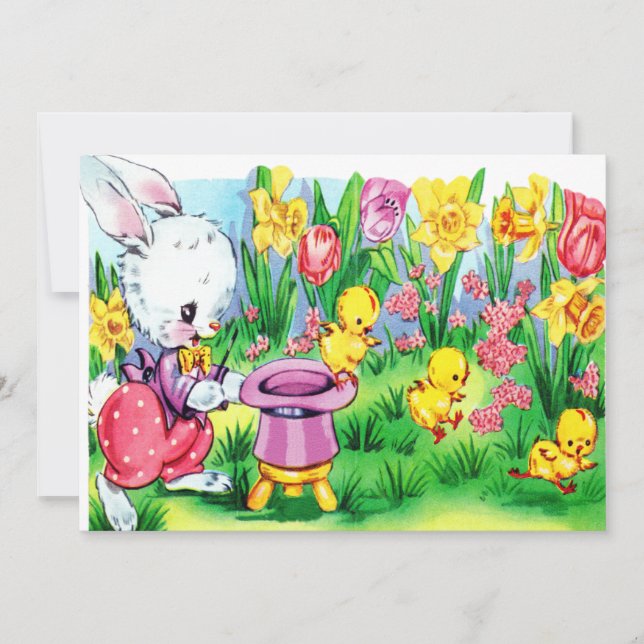 Cartão De Festividades Páscoa Vintage (Frente)