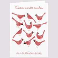 Pássaro Cardinal Festivo Aquarela Personalizada