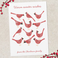 Pássaro Cardinal Festivo Aquarela Personalizado