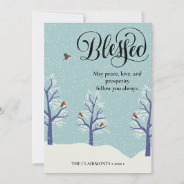 Cartão De Festividades Pássaro Cardinal Negro-Elegante BLEESED