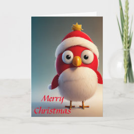 Cartão De Festividades Pássaro de Natal bonito