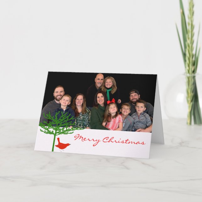 Cartão De Festividades Pássaro de Natal - - Personalizado (Frente)