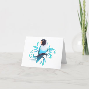Cartão De Festividades Pássaro-Mascarado Negro Azul