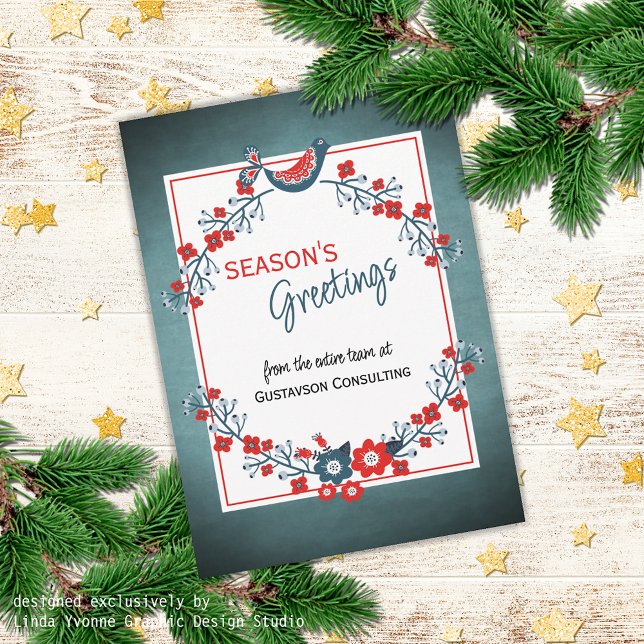 Cartão De Festividades Pássaro Vermelho Vermelho Azul Personalizado e Esp (Criador carregado)