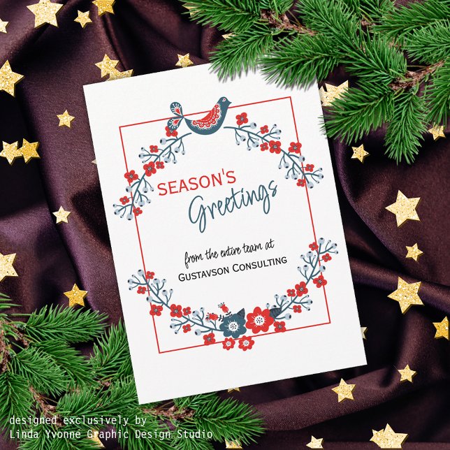 Cartão De Festividades Pássaro Vermelho Vermelho Azul Personalizado e Esp (Criador carregado)