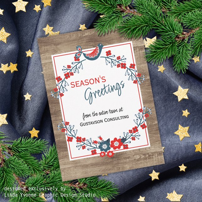 Cartão De Festividades Pássaro Vermelho Vermelho Azul Personalizado e Esp (Criador carregado)