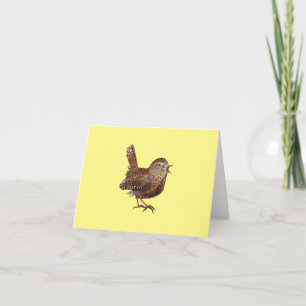 Cartão De Festividades Pássaro Wren (Troglodytes Troglodytes)