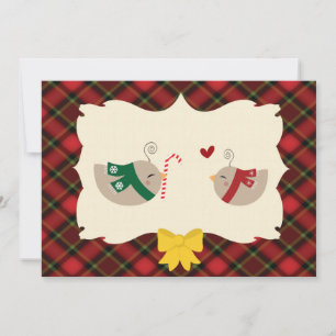 Cartão De Festividades Pássaros de Amor de Natal