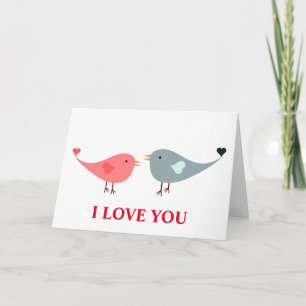 Cartão De Festividades Pássaros do Amor Fundo Eu amo você