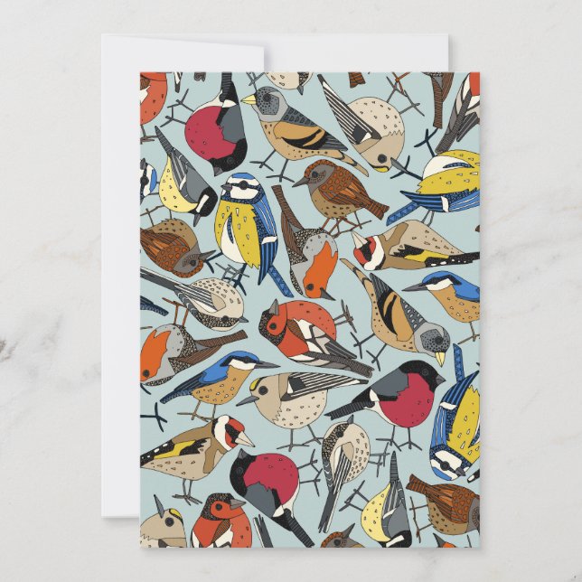 Cartão De Festividades pássaros do jardim de inverno adega azul (Frente)