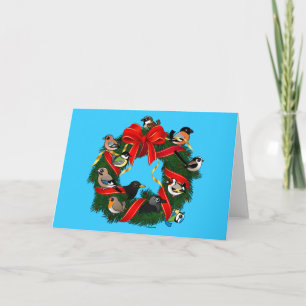 Cartão De Festividades Pássaros do Jardim Europeu de Nascimento, Terra de