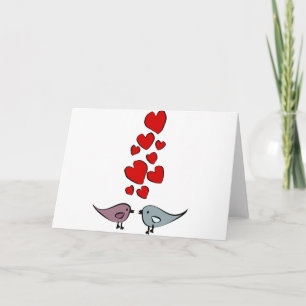 Cartão De Festividades Pássaros no tema do amor