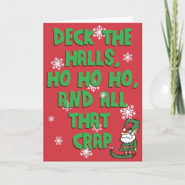 Cartão De Festividades Passe os corredores, Ho Ho Ho, e... (Frente)