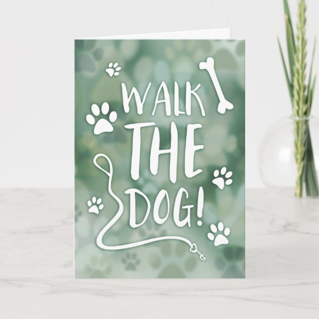 Cartão De Festividades passear com o cachorro (Frente)