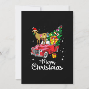 Cartão De Festividades Passeio de Cabra Carro Vermelho Natal